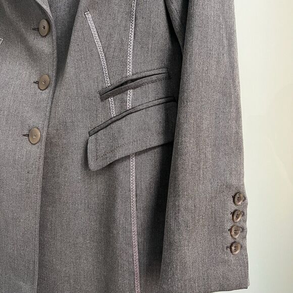 Bianca Grey Blazer Trench Coat Size 8 European Fashion - Picture 2 of 8